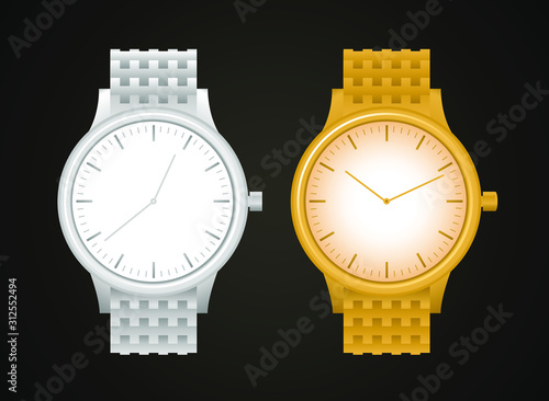silver & gold watch