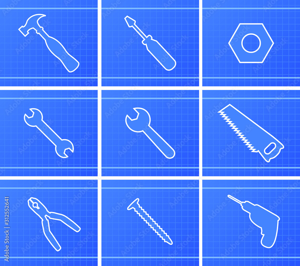 tool blueprint icons tool blueprint icons