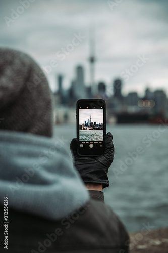 Photography Skyline in a phone