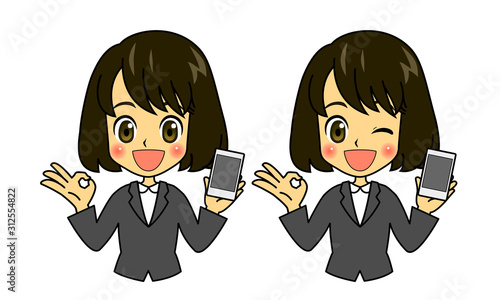 まんがふつう女子スマホオッケースーツ