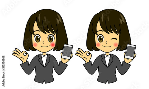 まんがふつう女子スマホオッケースーツ閉口
