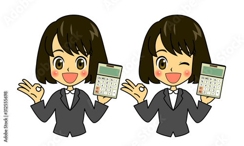 まんがふつう女子電卓オッケースーツ