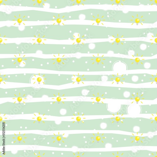 Seamless pattern with shining bulbs on simple background.