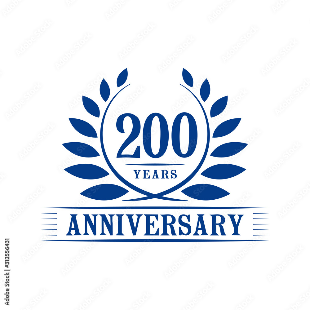 200 years logo design template. Two hundredth anniversary vector and illustration. 200 years logo design template. Two hundredth anniversary vector and illustration.
