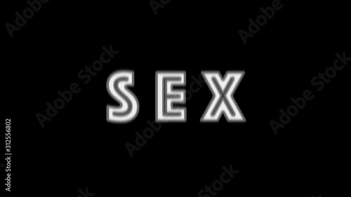 Text SEX is moving or scatter on a black background. sexology concept photo