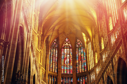 Obraz na płótnie Inside view of Prague cathedral