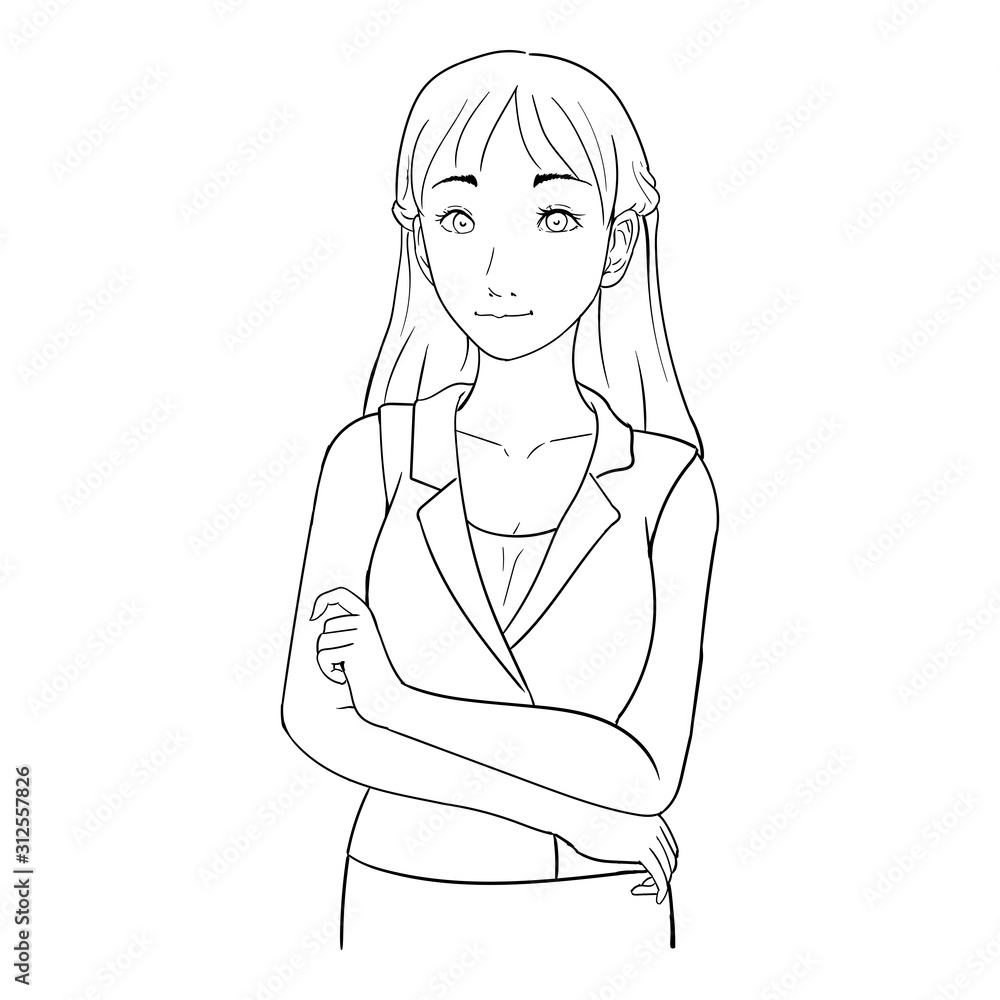 vector illustration of an office lady portrait vector illustration of an office lady portrait