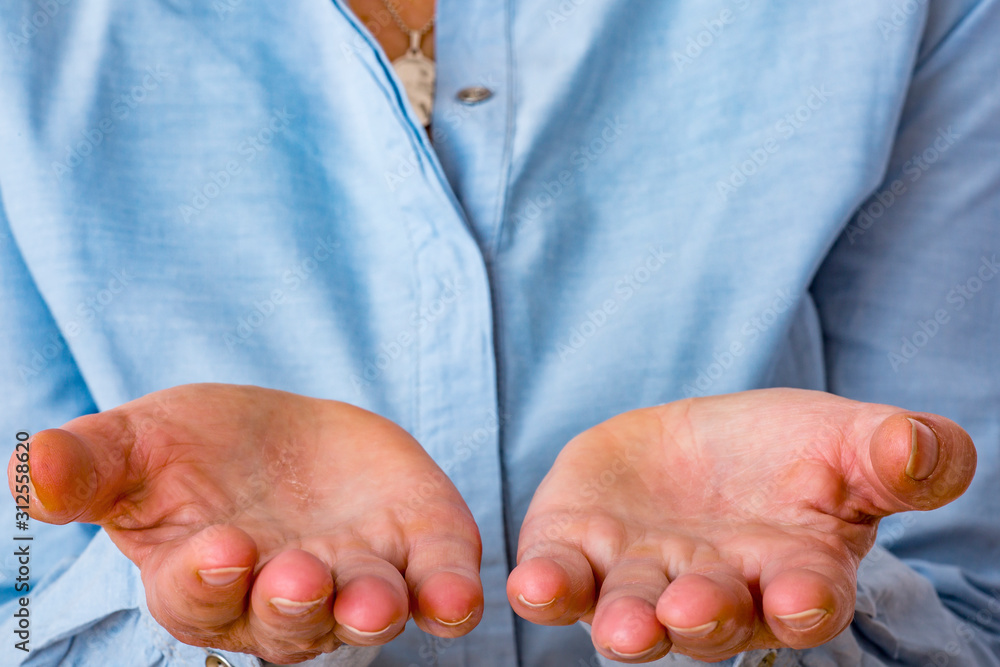 Empty opened woman hands Empty opened woman hands