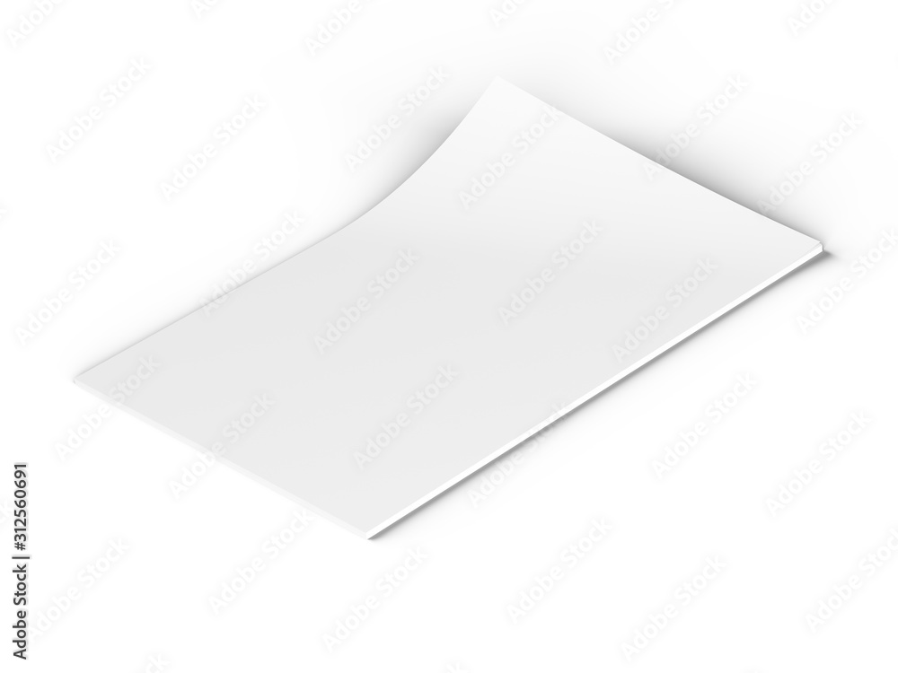Empty paper sheets in A4 format. Ream of white paper. 3d illustration Empty paper sheets in A4 format. Ream of white paper. 3d illustration