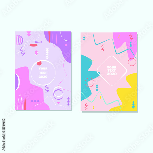 colorful cover 2020 collection. flat design illustration