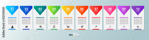  Modern Business Infographic 10 steps template.