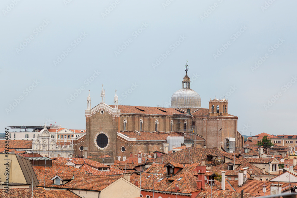 View of the Basilica di San Giovanni e Paolo in Venice from the roof of the house