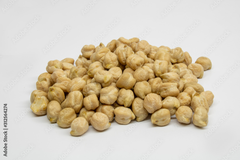 Chikpeas isolated on white background Chikpeas isolated on white background