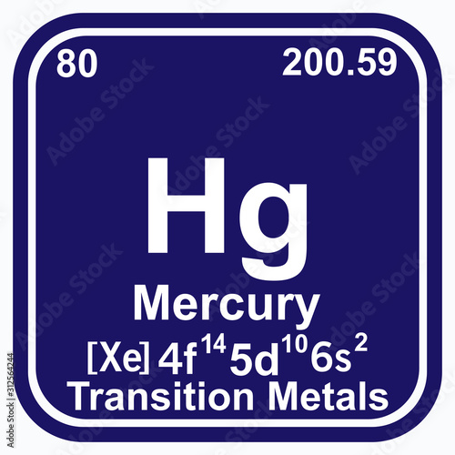 Mercury Periodic Table of the Elements Vector illustration eps 10