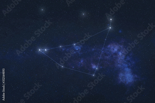 Capricornus constellation stars in outer space. Zodiac Sign Capricornus constellation lines. Elements of this image were furnished by NASA 
