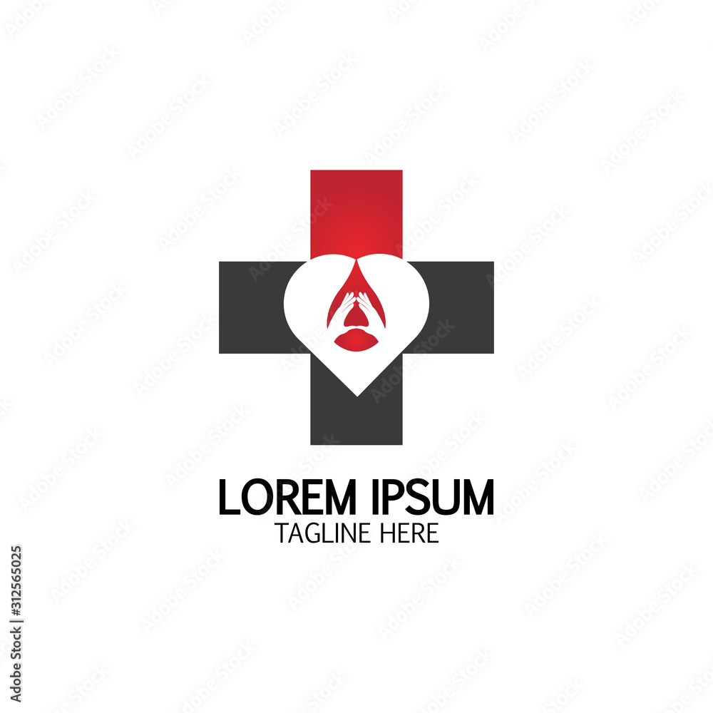 Health care&Blood donation logo icon design template Health care&Blood donation logo icon design template
