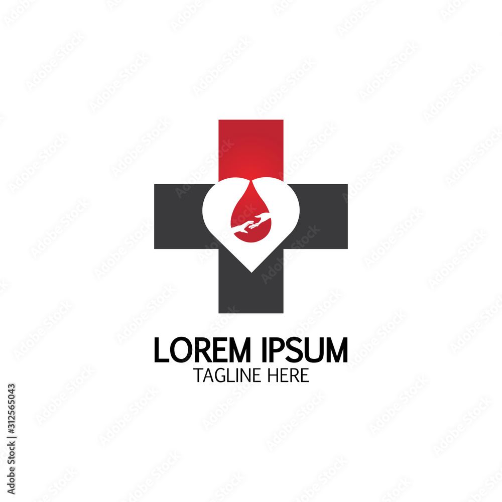 Health care&Blood donation logo icon design template Health care&Blood donation logo icon design template