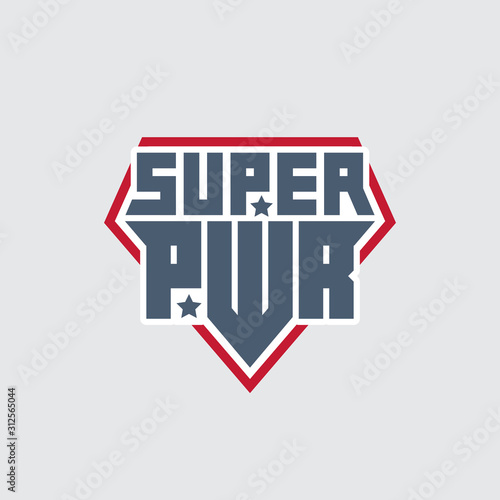 Super Power. Print for t-shirt with original lettering. Superhero logo template.