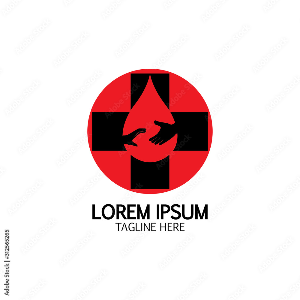 Health care&Blood donation logo icon design template