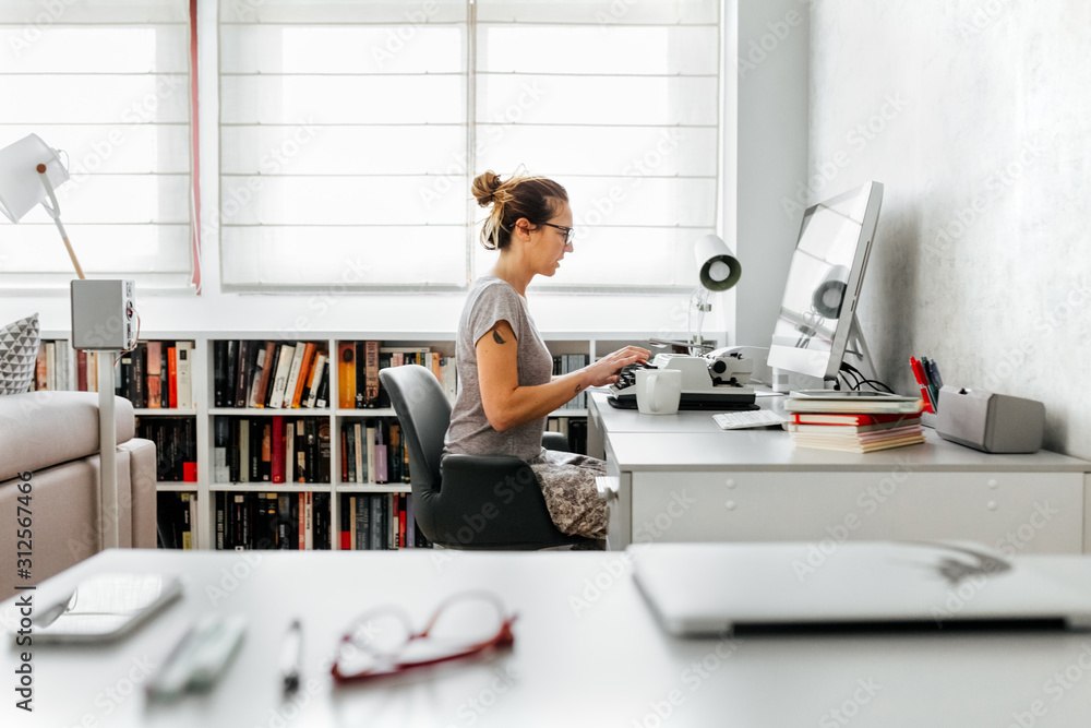 Writer woman at home Writer woman at home