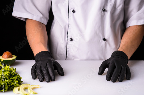 Chef cooks maki in stages