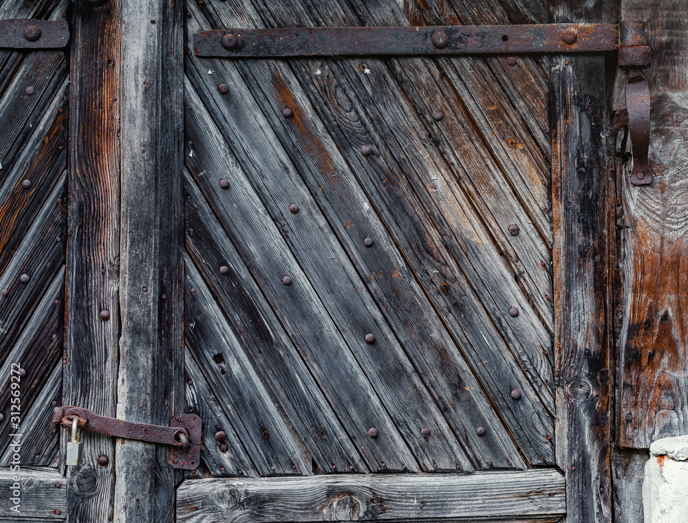 Background old wood, weathered door Background old wood, weathered door
