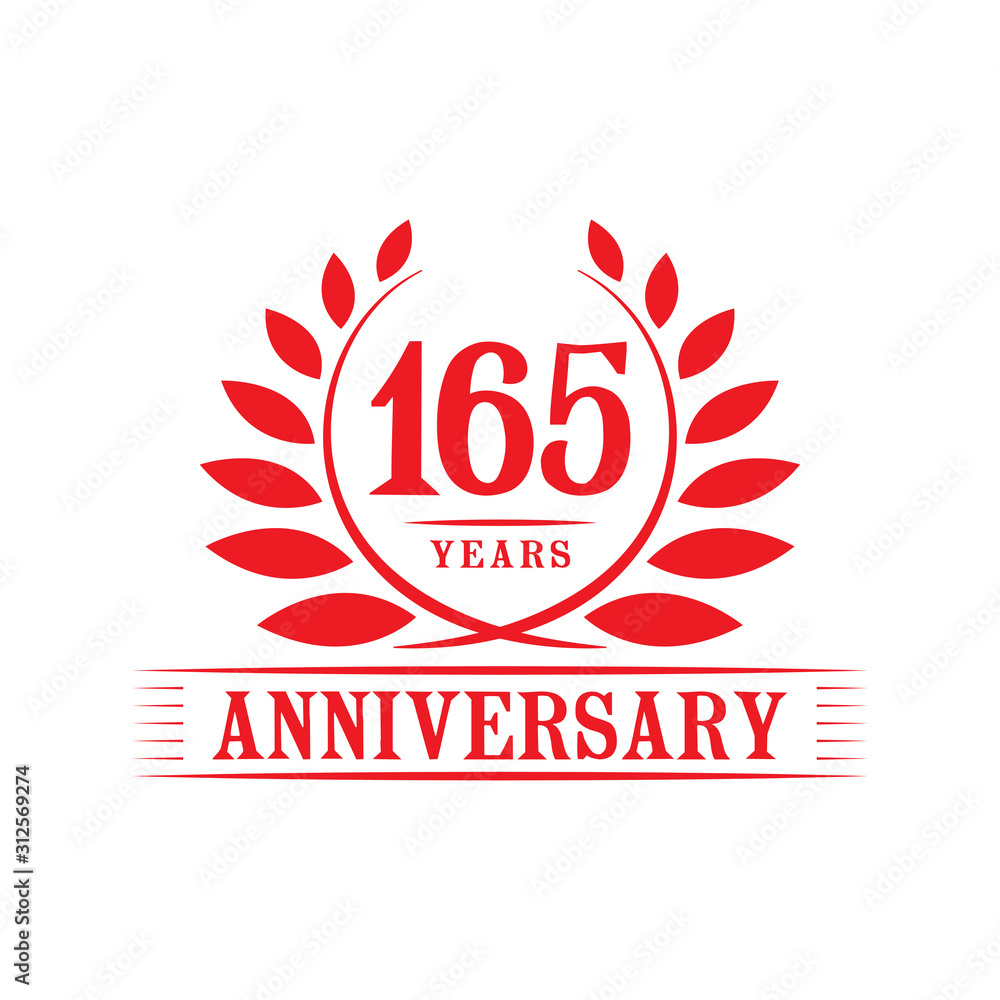 165 years logo design template. One hundred sixty fifth anniversary vector and illustration. 165 years logo design template. One hundred sixty fifth anniversary vector and illustration.
