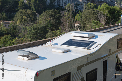 Top view of the roof of a motorhome