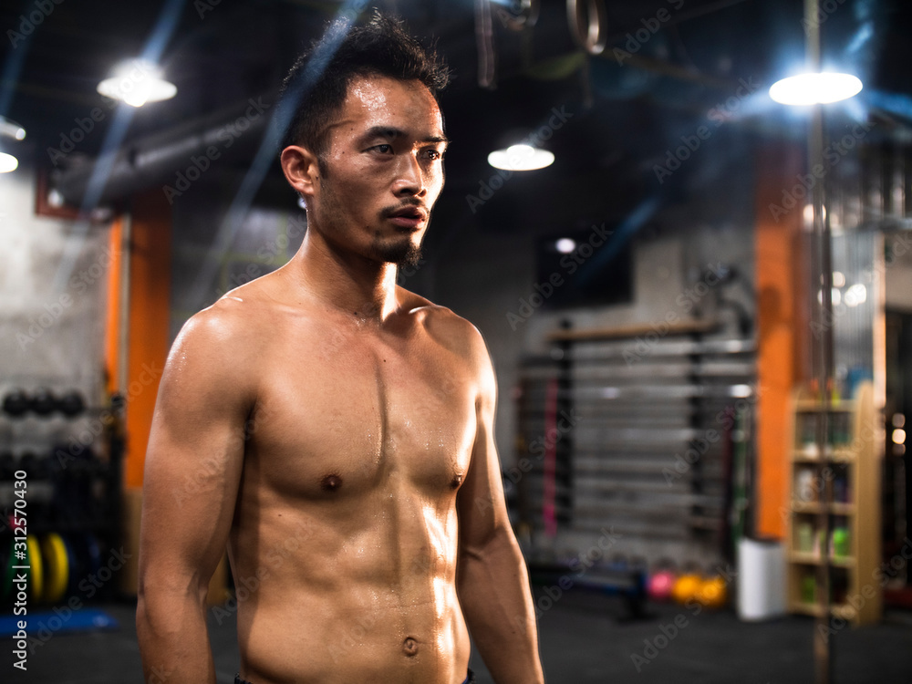 Asian man in Gym Asian man in Gym