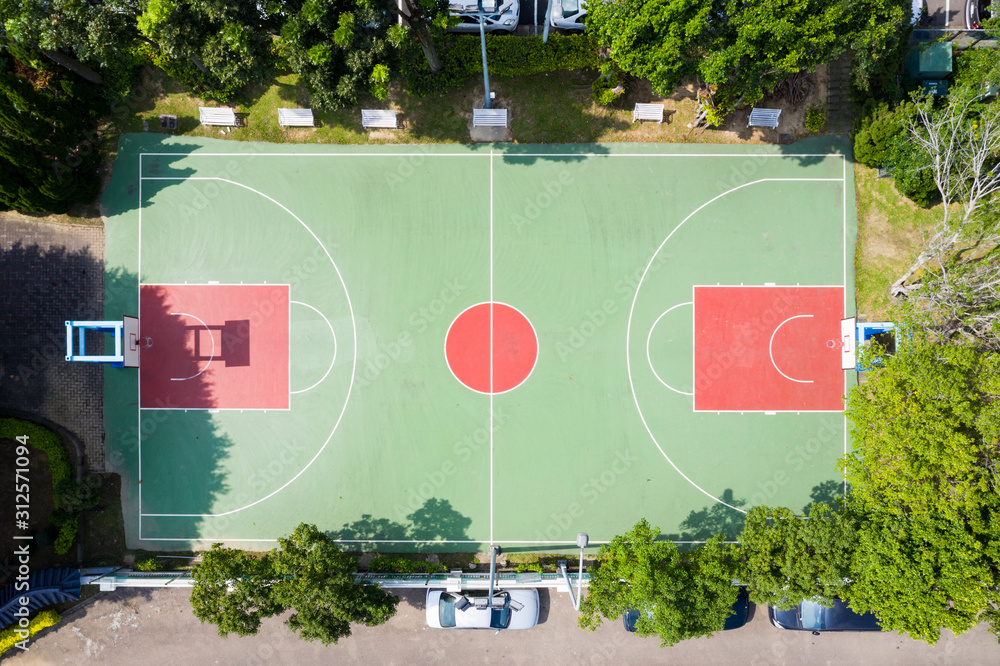 Aerial view of basketball court Stock Photo Adobe Stock