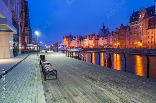 City of Gdansk on the Motlawa River.