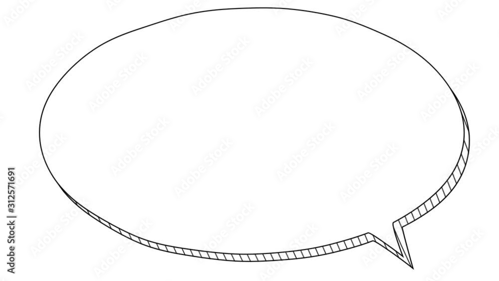Animated 3D Cartoon Speech Bubble on White Background - White Animated 3D Cartoon Speech Bubble on White Background - White