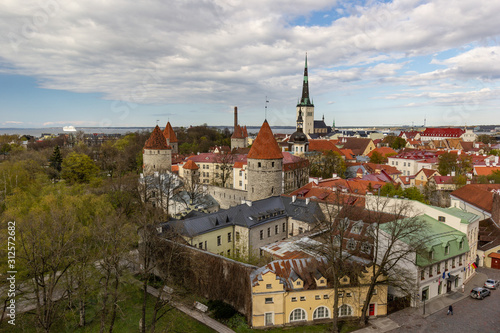 View over Tallinn's old town to the harbor photo