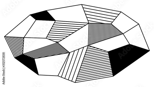 abstraktes, modernes Muster mit gestreiften Flächen