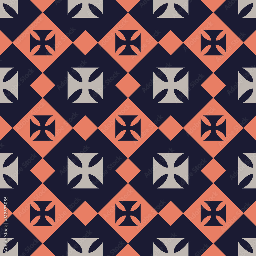Vector seamless background with squares and crossed abstract elements. Ethnic screen printing . Artistic hand-painted fabric Vector seamless background with squares and crossed abstract elements. Ethnic screen printing . Artistic hand-painted fabric