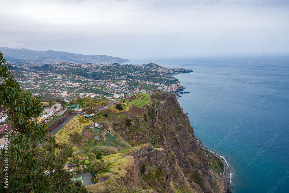 Panoramic view over Funchal, from Miradouro das Neves viewpoint, Madeira island, Portugal