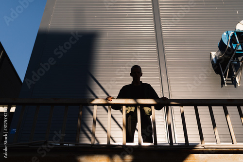 silhouette of the young man