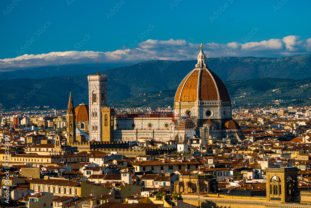 Vista aerea de Florencia, Italia. Se destaca la 