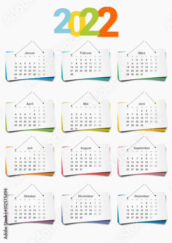2022 Deutsch Kalender