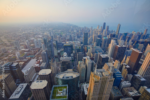 Elevated view of Chicago seen from Skydeck, Chicago, Illinois, United States