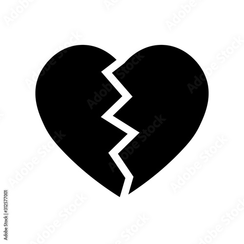 Broken heart icon. Simple flat vector illustration