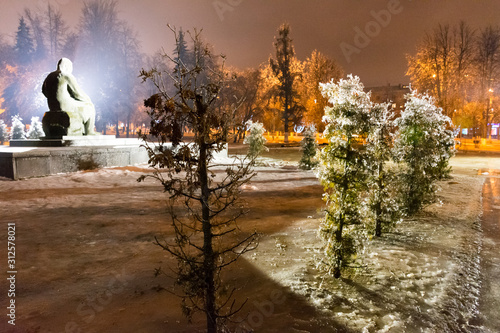 Cheboksary. Monument to the educator of the Chuvash people Yakovlev near the building of the National library. photo