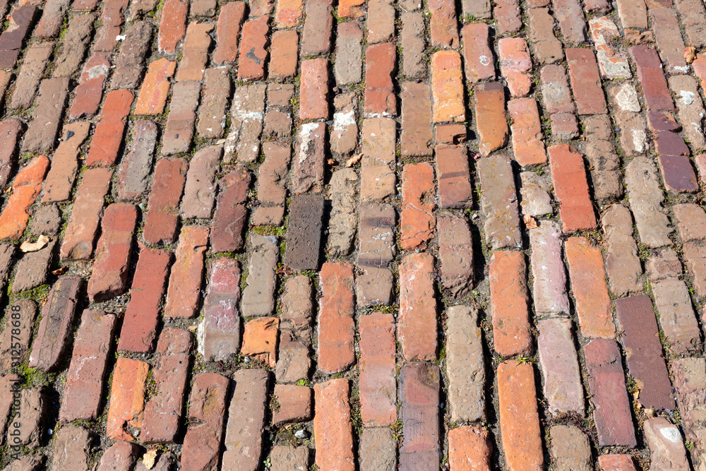Close up detail showing the variety of hardscape construction materials