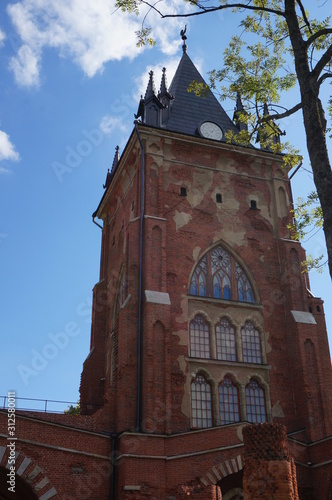 Gothic Chapelle Tower in Alexander Park. Pushkin. Russia