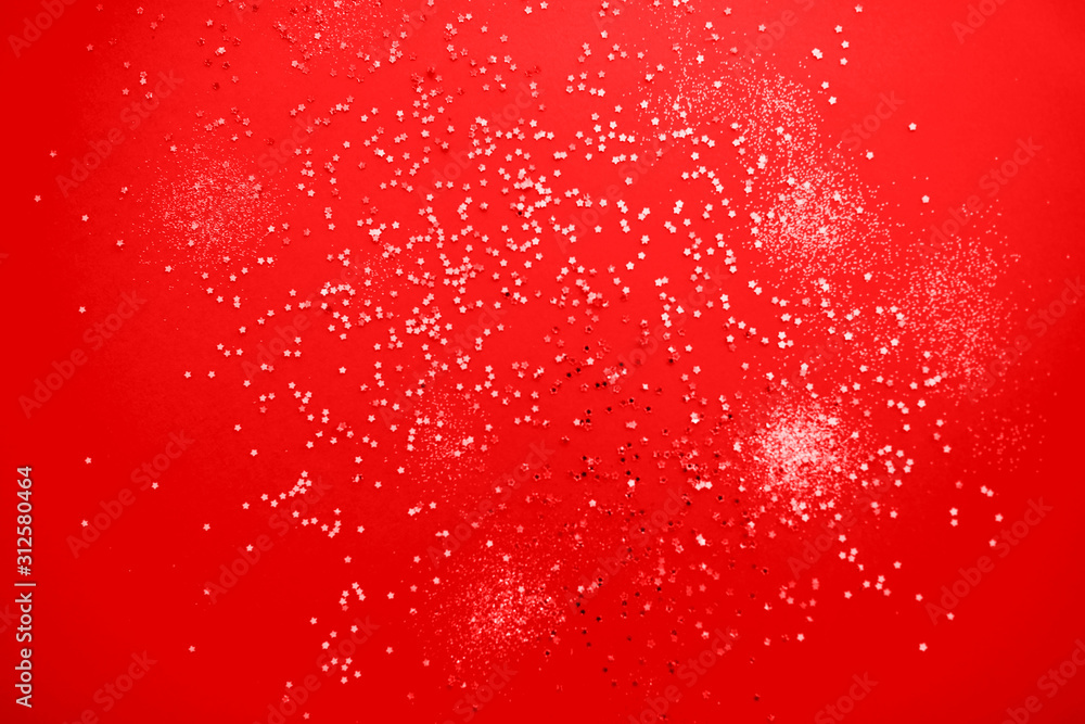 Red Christmas texture. red glitter texture valentine's day background with gold and silver sparkles. Red Christmas texture. red glitter texture valentine's day background with gold and silver sparkles.