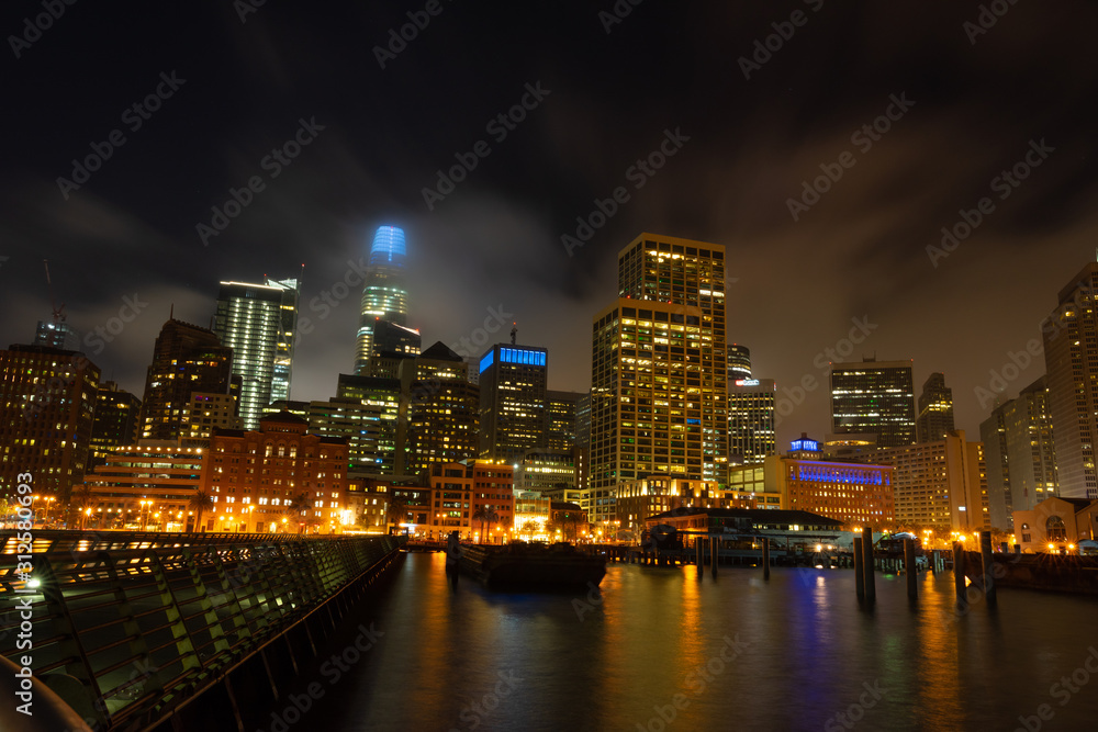 Amazing view of San Francisco city at night