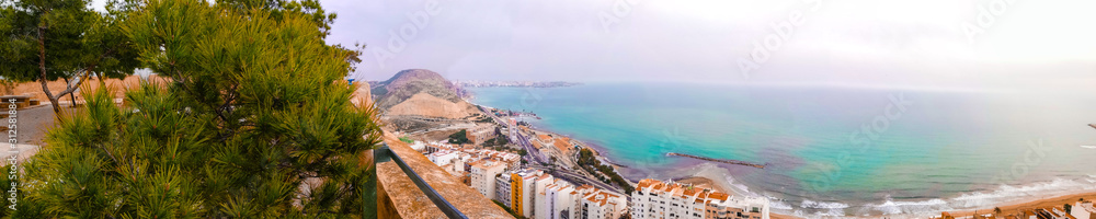 Panorama of beach in Alicante, Spain