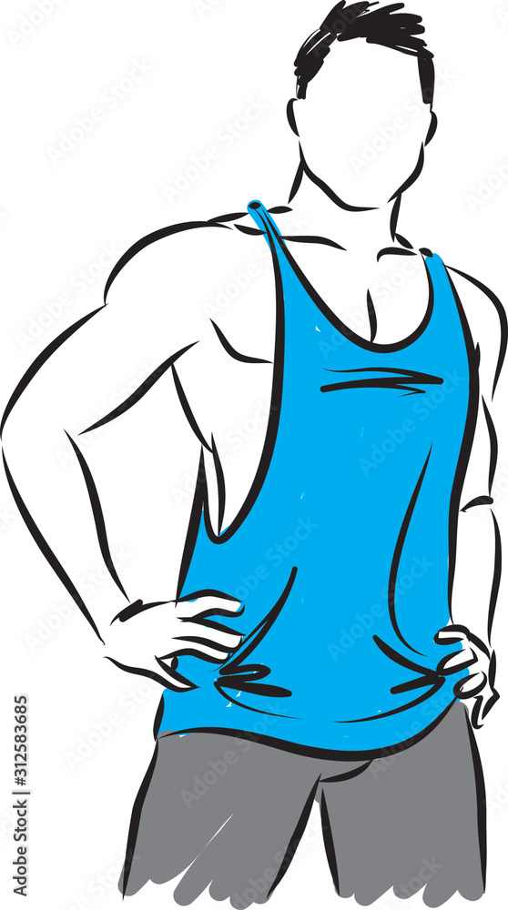 Fototapeta premium fitness man muscles vector illustration