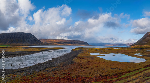 View on big and beauty Arnarfjordur fjord - Iceland. September 2019 photo