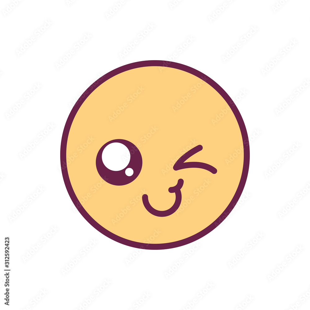 Fototapeta premium happy circle kawaii cartoon vector design